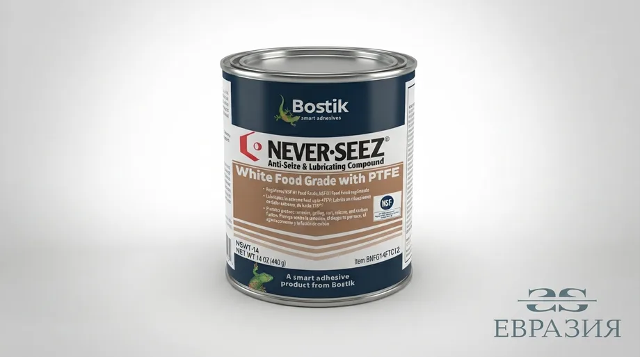 Пищевая противозадирная смазка NSF H1 с PTFE Bostik Never-Seez White Food Grade with PTFE NSWT-14, 397 г